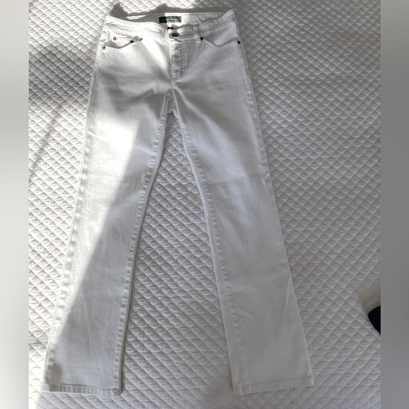 LRL Ralph Lauren Mid-Rise Heritage Straight Leg White Jeans 4 - Picture 16 of 16